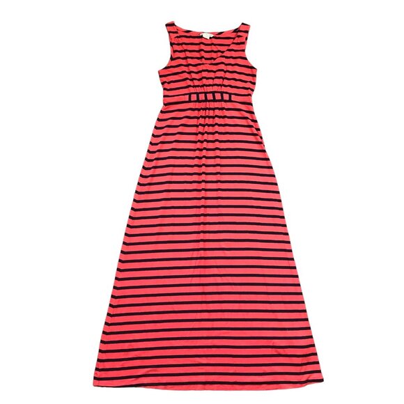 Boden Striped Maxi Dress Women's Size 6R Viscose Blend Coral,‎ Navy Sleeveless - Picture 1 of 12